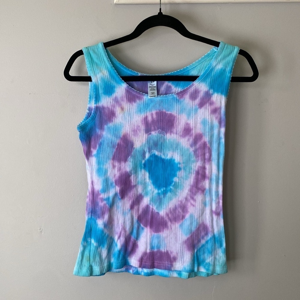 Handmade tie dye cotton tank top